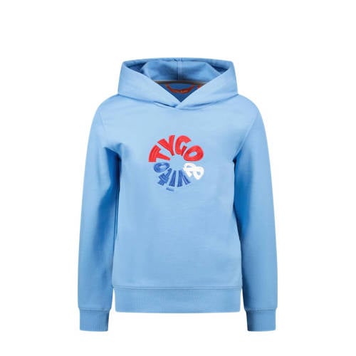 TYGO & vito hoodie Hamza met logo lichtblauw/multi Sweater Logo - 110/116