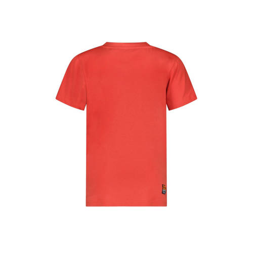 TYGO & vito T-shirt Toby met printopdruk felrood zwart Jongens Katoen Ronde hals 92