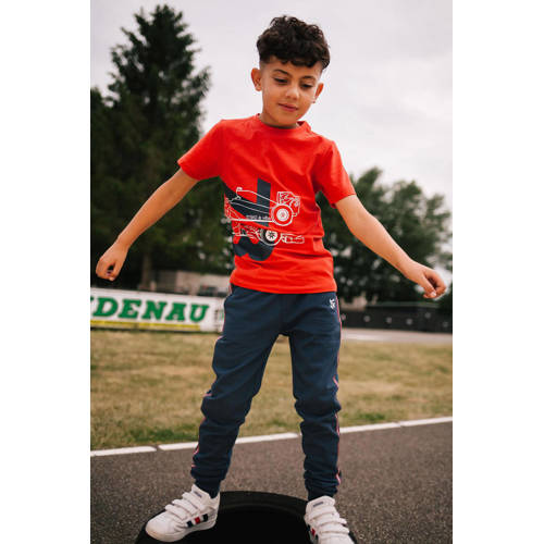 TYGO & vito T-shirt Toby met printopdruk felrood zwart Jongens Katoen Ronde hals 92