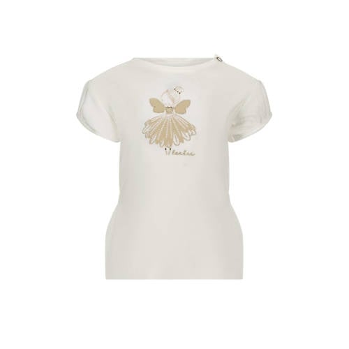 Le Chic baby T-shirt NOM met printopdruk wit Meisjes Katoen Ronde hals