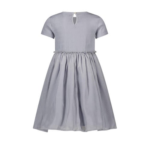 Le Chic A-lijn jurk SMOOR lichtblauw Meisjes Polyester Ronde hals Effen 98