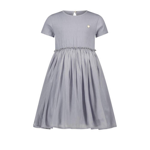 Le Chic A-lijn jurk SMOOR lichtblauw Meisjes Polyester Ronde hals Effen - 116