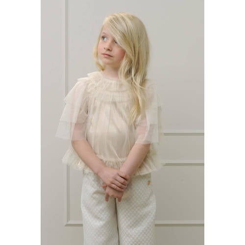 Le Chic baby top ECLATAR wit Meisjes Polyester Ronde hals Effen 104