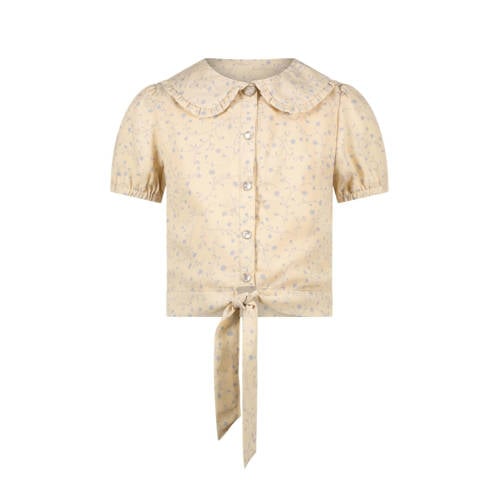Le Chic blouse EDWY met all over print beige Meisjes Gerecycled polyester Peter Pan-kraag
