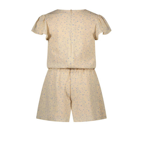 Le Chic jumpsuit KOBUS met all over print beige lichtblauw Meisjes Gerecycled polyester Ronde hals 110
