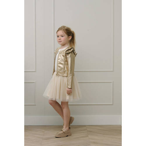 Le Chic A-lijn jurk SYMPHONY goud Meisjes Polyester Ronde hals 98