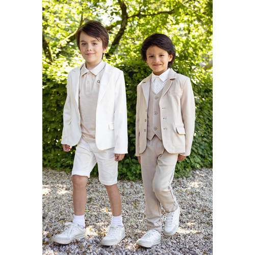 Le Chic Garcon colbert ABEL ecru Jongens Polyester Reverskraag Effen 104
