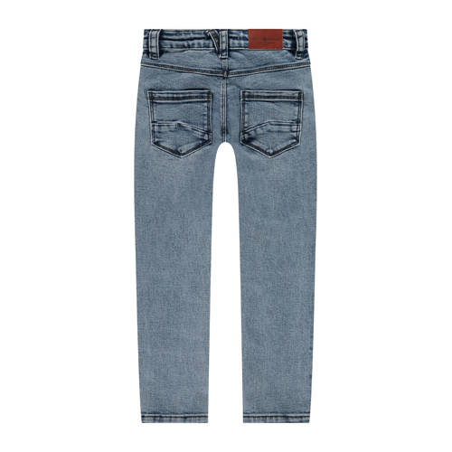 Stains&Stories slim fit jeans blauw Jongens Denim Effen 80