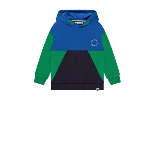 Stains&Stories hoodie donkerblauw/blauw/groen Sweater Meerkleurig