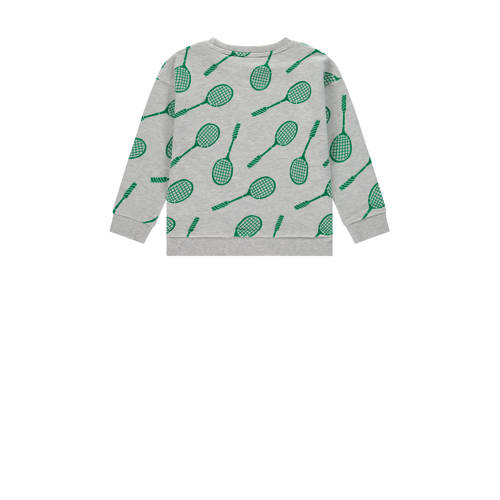 Stains&Stories sweater met all over print grijs groen All over print 86