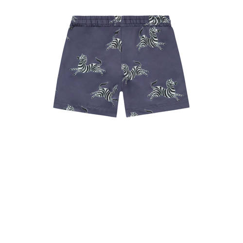 Stains&Stories zwemshort donkerblauw wit Paars Jongens Nylon All over print 134