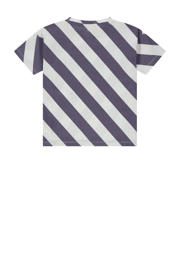 thumbnail: Stains&Stories gestreept T-shirt donkerpaars/grijs