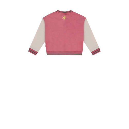 Stains&Stories baseball jacket roze wit Jas Meisjes Biologisch katoen Opstaande kraag 104