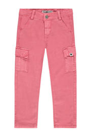 thumbnail: Roze meisjes Stains&Stories regular fit cargobroek van katoen met rits- en haaksluiting en effen