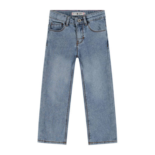 Stains&Stories loose fit jeans blauw Meisjes Stretchdenim Effen