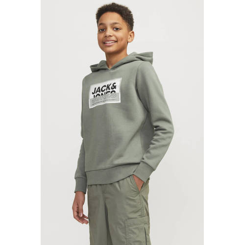 jack & jones JUNIOR hoodie JCOLOGAN met logo zachtgroen Sweater Logo 128