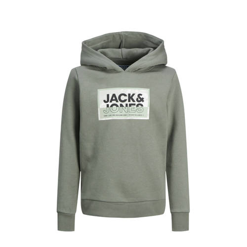 JACK & JONES JUNIOR hoodie JCOLOGAN met logo zachtgroen Sweater Logo