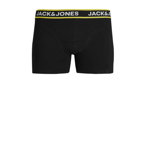 jack & jones JUNIOR boxershort JACPINK FLOWERS set van 3 zwart groen geel Jongens Stretchkatoen 128