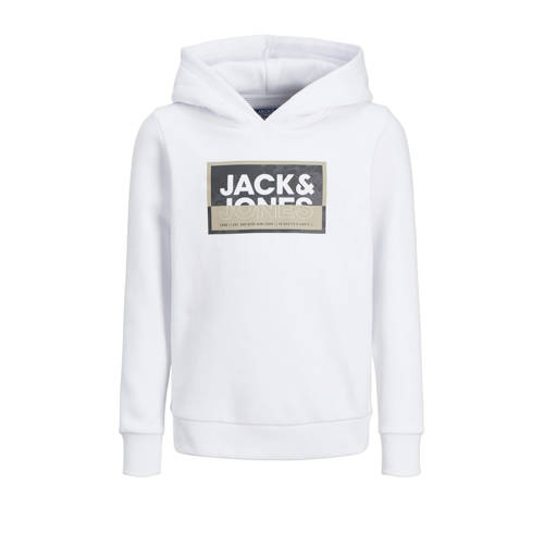 JACK & JONES JUNIOR hoodie JCOLOGAN met logo wit Sweater Logo