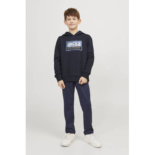 jack & jones JUNIOR hoodie JCOLOGAN met logo donkerblauw Sweater Logo 128