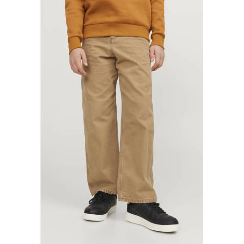 jack & jones JUNIOR high waist loose fit jeans JJIALEX JJCARPENTER tigers eye Bruin Jongens Katoen 128