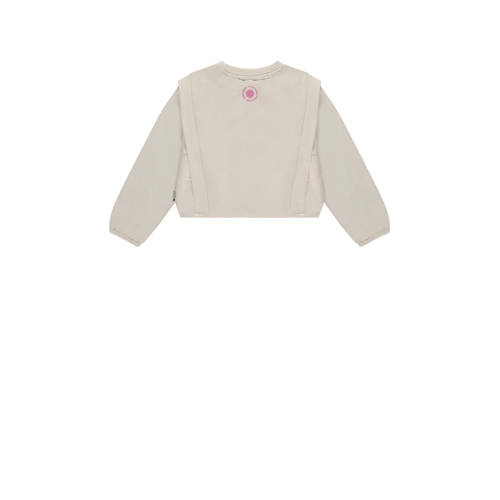 Stains&Stories sweater met printopdruk ecru blauw Printopdruk 86