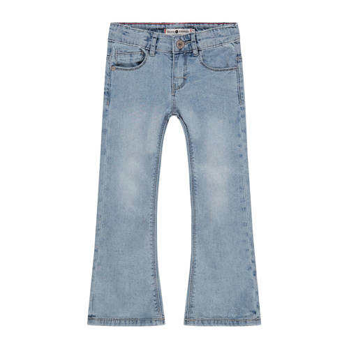 Stains&Stories flared jeans blauw Meisjes Denim Effen - 110