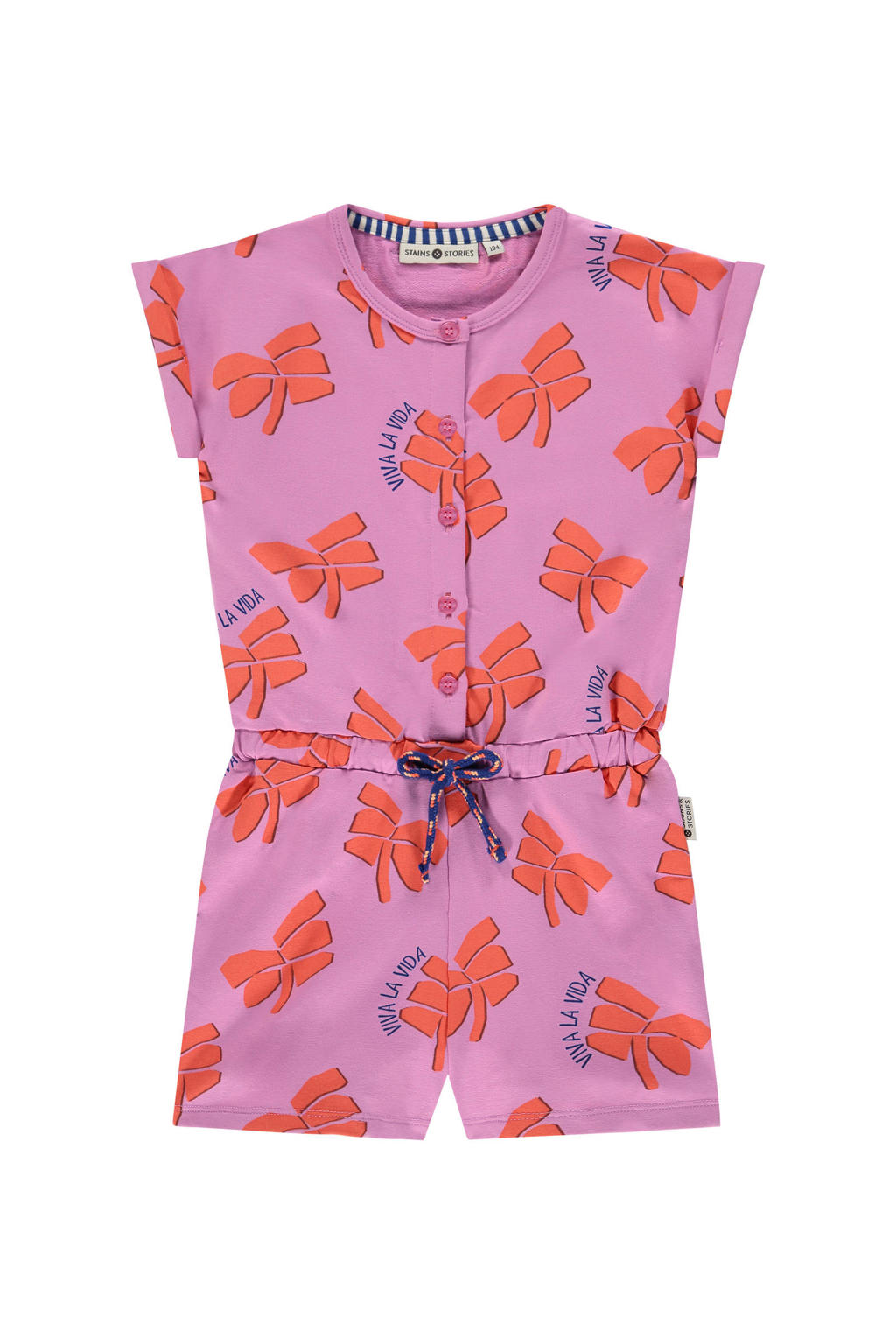 Stains&Stories playsuit met all over print paars/oranje