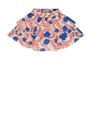 rok met all over print ecru/blauw/oranje