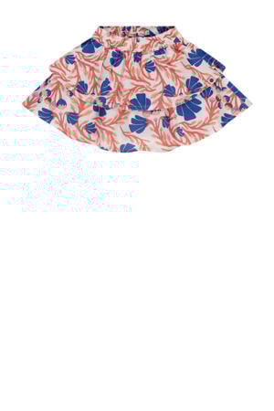 rok met all over print ecru/blauw/oranje