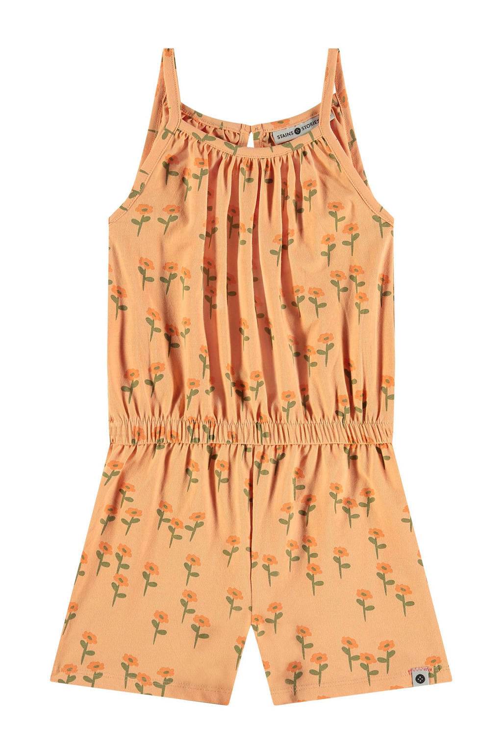 Stains&Stories playsuit met all over print oranje/groen