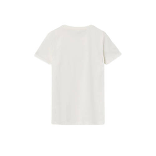 name it KIDS T-shirt NKMBALALLE met katoen wit zwart Printopdruk 116