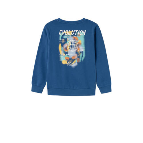 Name it KIDS sweater NKMBAHEPPE met backprint hardblauw Backprint 122 128