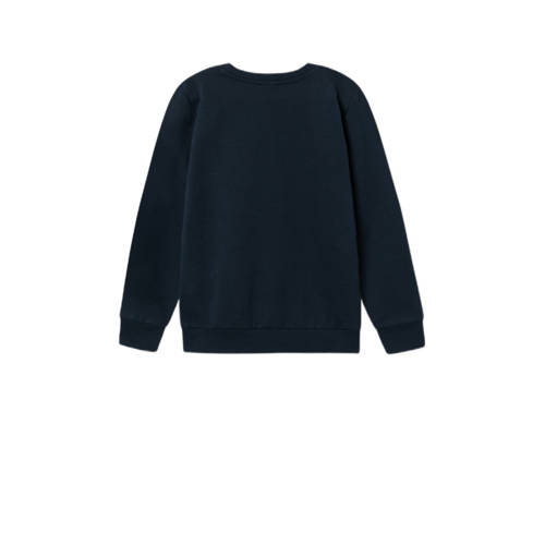 Name it KIDS sweater NKMVILDAR met printopdruk donkerblauw Printopdruk 122 128