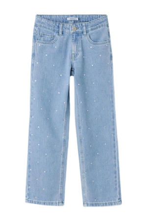 WE Fashion straight casual broek lichtblauw