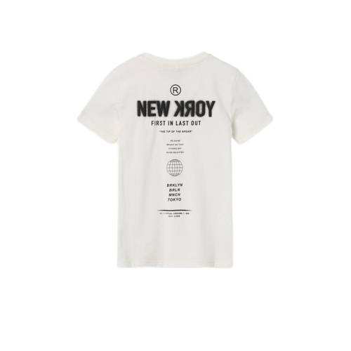 name it KIDS T-shirt NKMBASTANJE met biologisch katoen offwhite Wit Backprint 146 152