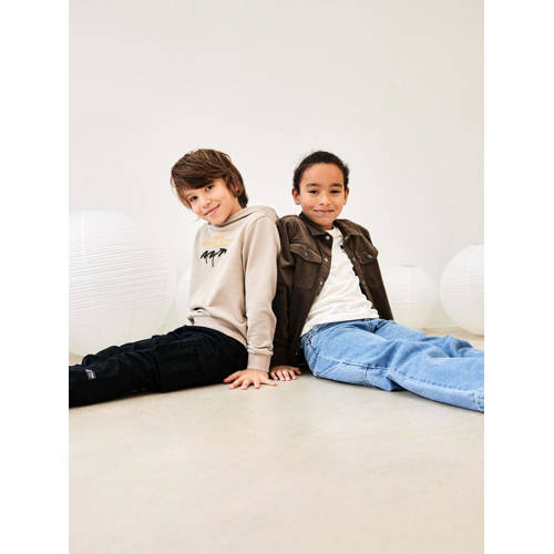 name it KIDS T-shirt NKMBASTANJE met biologisch katoen offwhite Wit Backprint 146 152
