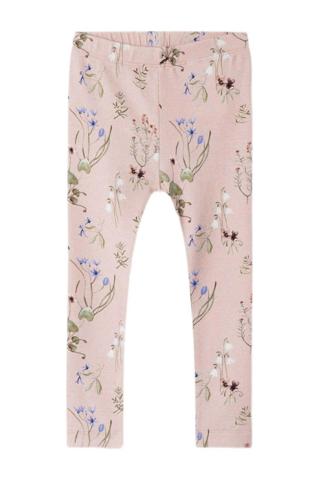 Lichtroze, groen en paarse meisjes NAME IT MINI legging katoen met slim fit, regular waist en elastische tailleband