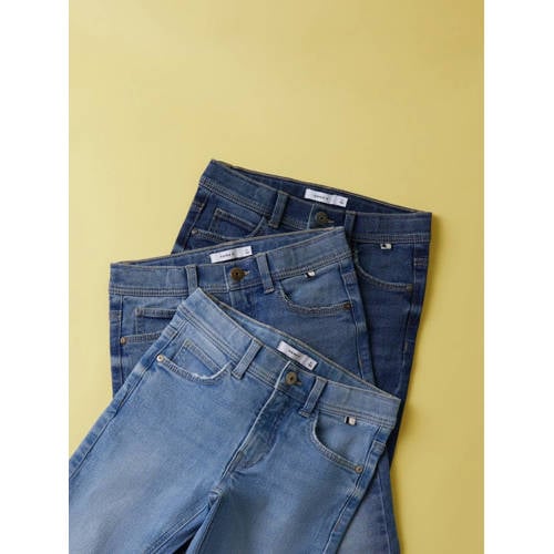 name it KIDS slim fit jeans NMMSILAS light blue denim Blauw Jongens Katoen 116