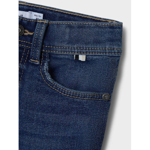 name it MINI slim fit jeans NMMSILAS dark blue denim Blauw Jongens Katoen 80