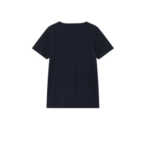name it KIDS T-shirt NMMBERTE met printopdruk donkerblauw groen wit Jongens Katoen Ronde hals 116
