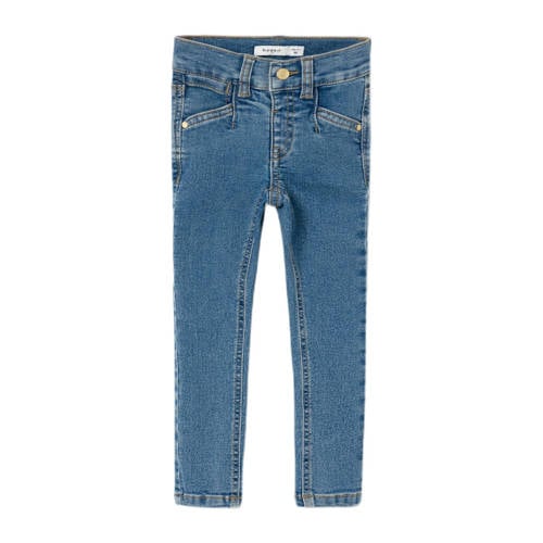NAME IT MINI skinny jeans NMFPOLLY medium blue denim Blauw Meisjes Katoen
