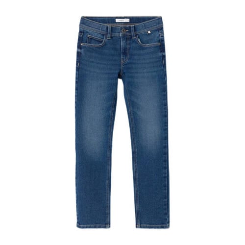 NAME IT KIDS slim fit jeans NMMSILAS dark blue denim Blauw Jongens Katoen