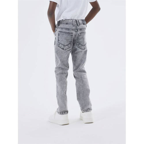 name it KIDS slim fit jeans NKMPETE light grey denim Grijs Jongens Stretchkatoen 92