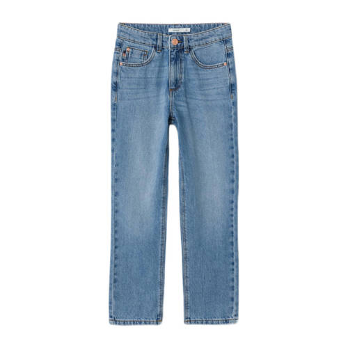 NAME IT KIDS straight fit jeans NKFROSE medium blue denim Blauw Effen