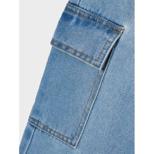 name it KIDS wide leg jeans NKFROSE light blue denim Blauw Effen 116