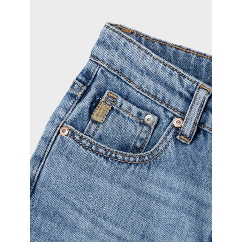 name it KIDS straight fit jeans NKMRYAN medium blue denim Blauw Effen 122