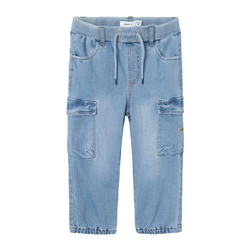 NAME IT MINI loose fit jeans NMMBEN medium blue denim Blauw Effen