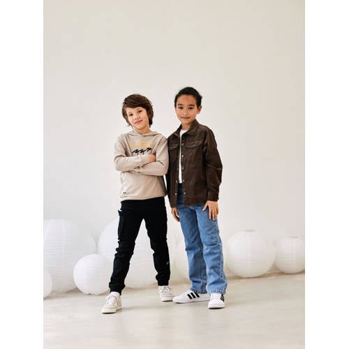 name it KIDS loose fit cargobroek NKMBEN zwart Jongens Katoen Effen 116