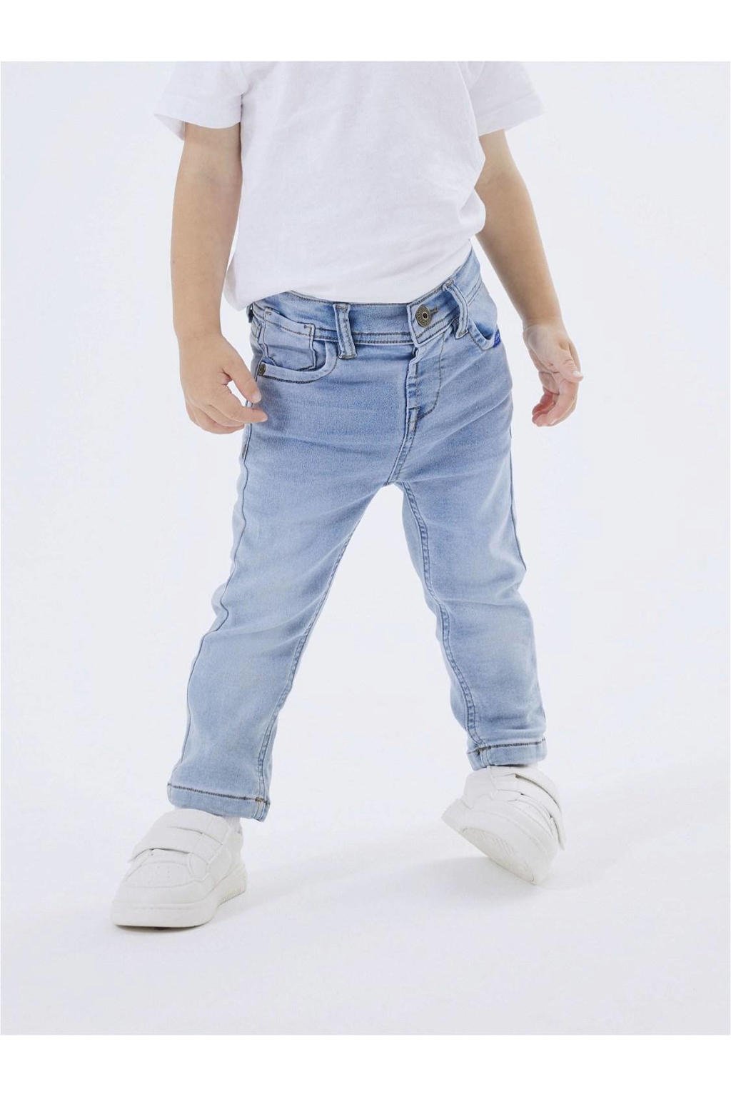 Light blue denim jongens NAME IT MINI slim fit jeans van stretchdenim met regular waist